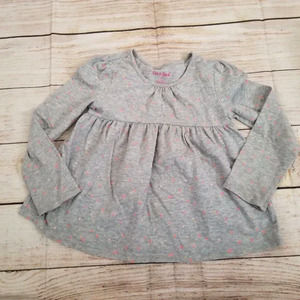 CAT & JACK gray polka long sleeve blouse 5T